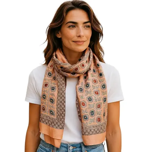 [A3 - GP-JY-241906/ORANGE] Éfoulards Femme Soie - Élégante et Douce